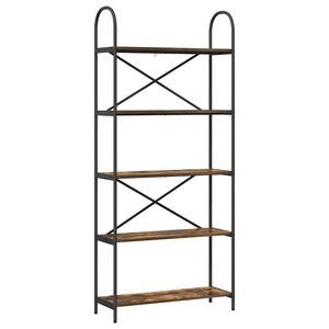 vidaXL Estante de libros 5 niveles 80 x 30 x 183 cm Roble ahumado