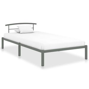 vidaXL Estructura de cama sin colch&oacute;n metal gris 90x200 cm