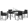 vidaXL Conjunto de Comedor de Jardín 5 pcs Negro ratán sintético