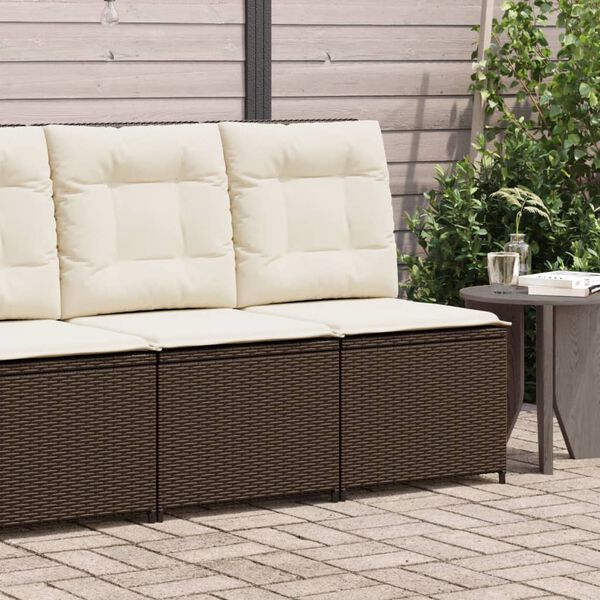 vidaXL Sillón reclinable de jardín con cojines ratán sintético marrón