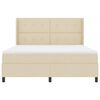 vidaXL Cama tipo Box Spring con colch&oacute;n Crema 180 x 200 cm tela