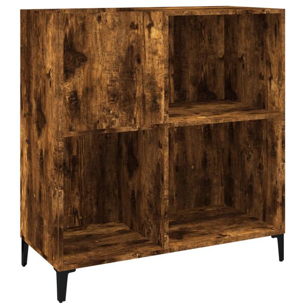 vidaXL Mueble discos madera contrachapada roble ahumado 84,5x38x89 cm