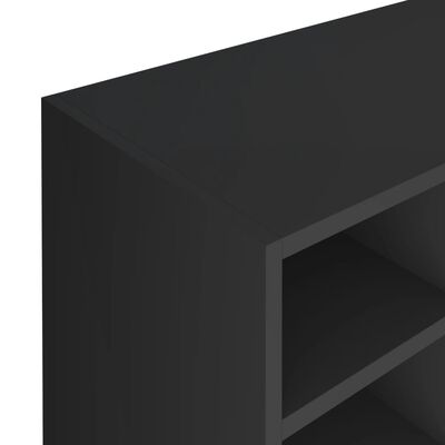 vidaXL Zapatero de madera contrachapada negro 92x30x67,5 cm