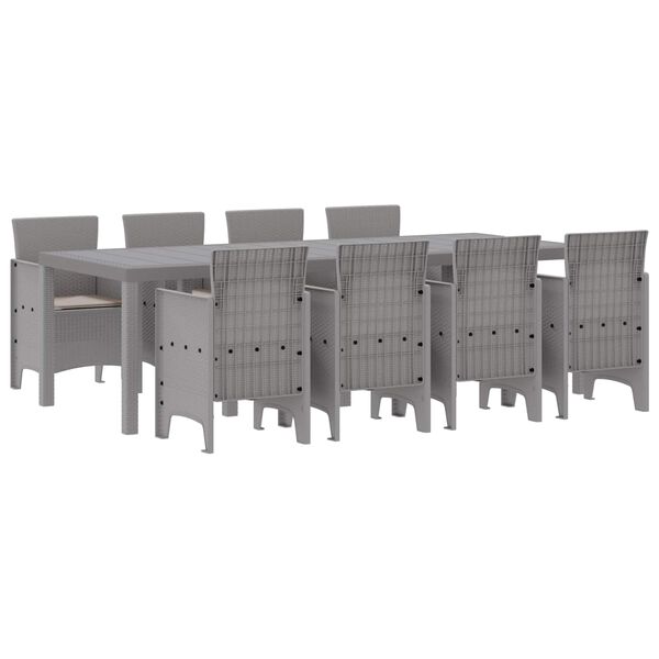 vidaXL Conjunto de Comedor de Jard&iacute;n 9 pcs Blanco Polipropileno