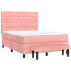 vidaXL Cama box spring con colch&oacute;n terciopelo rosa 140x190 cm