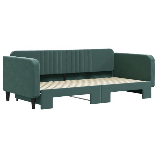 vidaXL Sofá cama nido terciopelo verde oscuro 100x200 cm