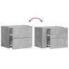vidaXL Mesitas de noche de pared 2 unidades gris hormig&oacute;n 45x30x35 cm