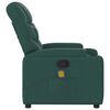 vidaXL Sill&oacute;n de masaje reclinable de tela verde oscuro