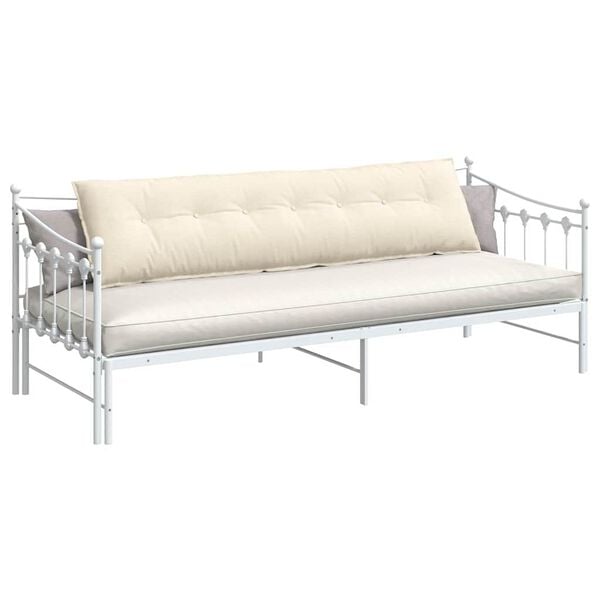 vidaXL Coj&iacute;n de Espalda Crema 200 x 50 cm Tela de pana