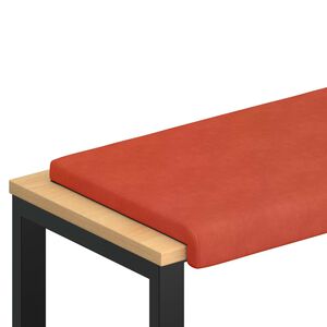vidaXL Coj&iacute;n de banco pana Rojo Naranja Profundidad 35 cm