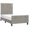 vidaXL Estructura de cama sin colch&oacute;n terciopelo gris claro 90x190 cm