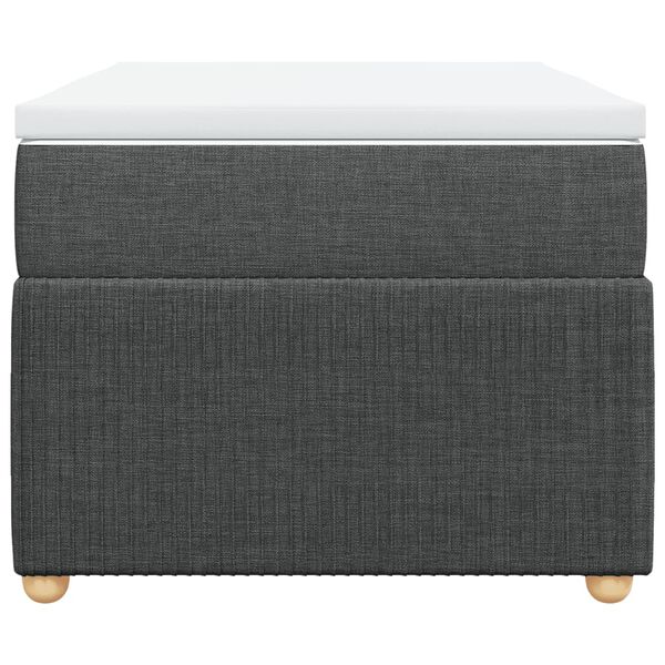 vidaXL Cama box spring con colch&oacute;n tela gris oscuro 80x200 cm
