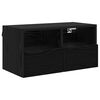 vidaXL Gabinetes de pared para TV 2 pcs Roble Negro 60 x 30 x 30 cm