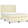 vidaXL Cama box spring con colch&oacute;n cuero sint&eacute;tico crema 140x190 cm