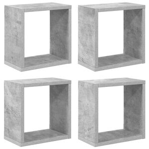 vidaXL Estantes cubo de pared 4 unidades gris hormig&oacute;n 26x15x26 cm