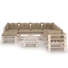 vidaXL Muebles de jard&iacute;n de palets 9 pzas y cojines madera de pino