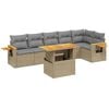 vidaXL Set sof&aacute;s de jard&iacute;n 7 piezas y cojines rat&aacute;n sint&eacute;tico beige