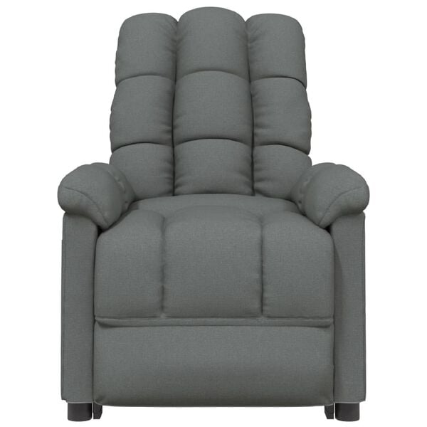 vidaXL Sill&oacute;n de masaje elevable tela gris oscuro