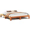 vidaXL Cama sin colch&oacute;n madera maciza de pino marr&oacute;n cera 180x200 cm