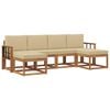 vidaXL Conjunto de sof&aacute;s de exterior 6 uds. Natural y Beige