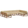 vidaXL Conjunto de sof&aacute;s de exterior con coj&iacute;n 9 pcs Natural y Beige