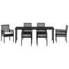 vidaXL Conjunto de Comedor de Jard&iacute;n 7 pcs Negro rat&aacute;n sint&eacute;tico