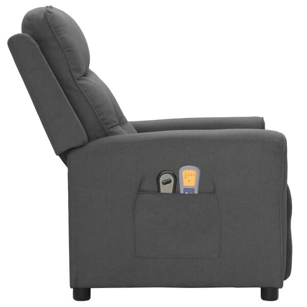 vidaXL Sill&oacute;n de masaje el&eacute;ctrico tela gris claro