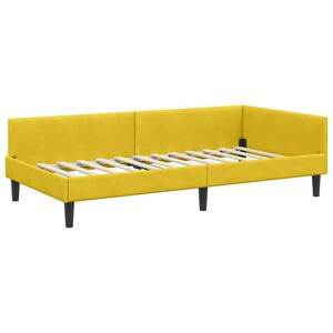 vidaXL Estructura de cama en esquina Amarillo 80 cm x 200 cm tela
