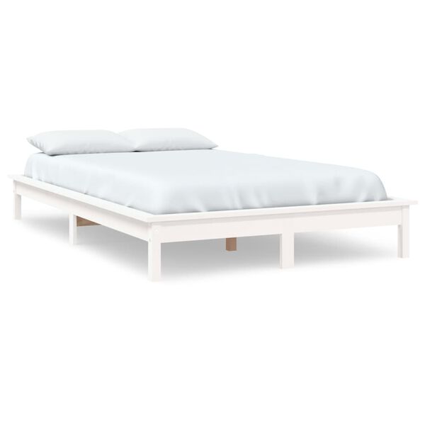 vidaXL Estructura de cama de madera maciza de pino blanco 200x200 cm