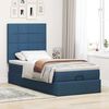 vidaXL Estructura de cama otomana con colch&oacute;n tela azul 80x200cm