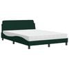 vidaXL Cama con colch&oacute;n Dover terciopelo verde oscuro 140x200 cm