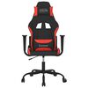 vidaXL Silla gaming de masaje tela negro y rojo