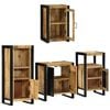 vidaXL Juego de muebles de ba&ntilde;o 4 pcs Marr&oacute;n Madera de mango s&oacute;lido