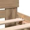 vidaXL Estructura de cama Roble artesanal 203 x 185 x 70 cm