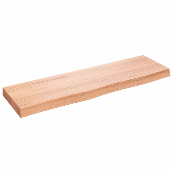 vidaXL Estante pared madera roble tratada marr&oacute;n claro 100x30x(2-6) cm