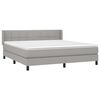 vidaXL Cama box spring con colch&oacute;n tela gris claro 180x200 cm