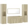 vidaXL Juego de muebles de ba&ntilde;o 4 pzas contrachapada roble Sonoma