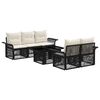 vidaXL Conjunto de sof&aacute;s de jard&iacute;n 6 uds. Negro y Blanco Crema