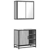 vidaXL Set de muebles de ba&ntilde;o 2 pzas madera contrachapada gris sonoma