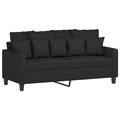 vidaXL Juego de sofás con cojines 2 piezas tela negro