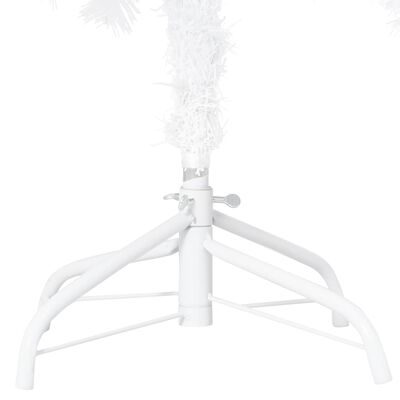 vidaXL Árbol de Navidad con luces y ramas gruesas blanco 210 cm