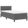 vidaXL Cama tipo Box Spring con colch&oacute;n Gris oscuro 90 x 200 cm tela
