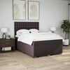 vidaXL Cama box spring con colch&oacute;n tela marr&oacute;n oscuro 140x200 cm