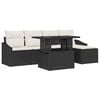 vidaXL Conjunto de sof&aacute; de jard&iacute;n con coj&iacute;n 6 pcs Negro y crema