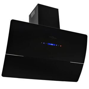 vidaXL Campana extractora de pared acero inox negra 756 m&sup3;/h 90 cm
