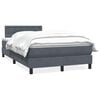 vidaXL Cama box spring con colch&oacute;n terciopelo gris oscuro 120x210 cm