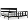vidaXL Estructura de cama con cabecero madera maciza negro 200x200 cm