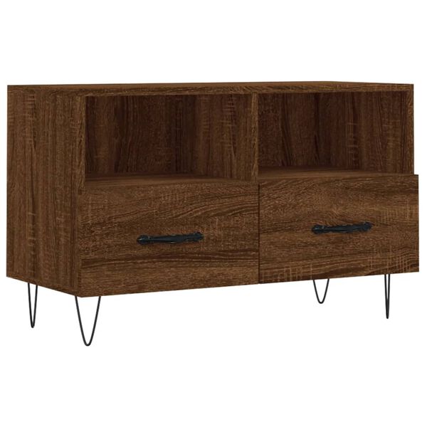 vidaXL Mueble para TV madera contrachapada roble marr&oacute;n 80x36x50 cm