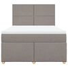 vidaXL Cama box spring con colch&oacute;n tela gris taupe 140x190 cm