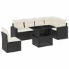vidaXL Set de sof&aacute;s de jard&iacute;n 7 pzas con cojines rat&aacute;n sint&eacute;tico negro